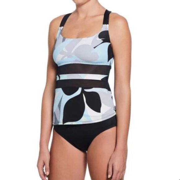 Nike Jungle Floral Women's V-Back Tankini Set- Size Large - Picture 1 of 9